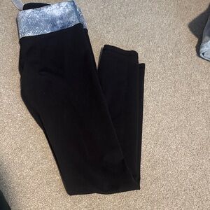 Ivivva Black Leggings with Gray Trim